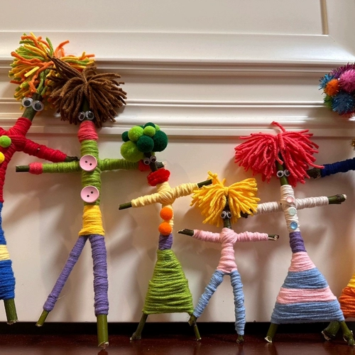 Шерстяные филиалы, злодейский детский сад, тканые районы, арт -зоны, материалы Кольцо создано угловые районы ручной работы