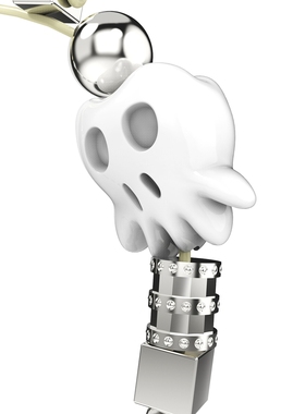 项链陶瓷银白色陶瓷方块项链吊坠