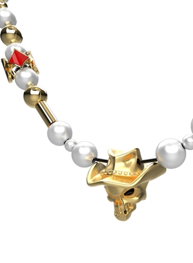 「BG官方」 BGBlackgreen 限定夏季百搭牛仔帽骷髅钻珍珠马蹄项链