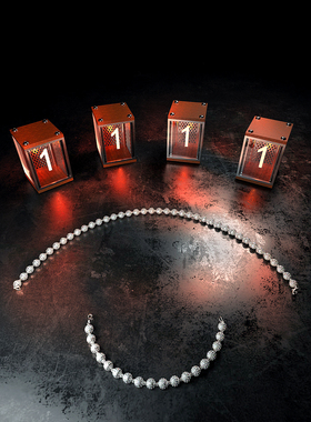 官方圆珠满钻天然锆石手链