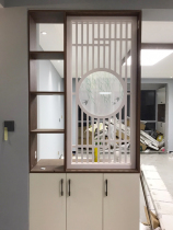 New Chinese hollowed-out partition solid wood baking lacquered floral board Xuanguan Semi-overdraft Yarn Drawing Board Living-room Density Board Screen