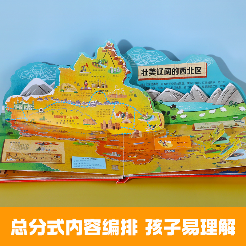 乐乐趣中国地图立体书儿童3-6-8岁傲游猫中国地理历史绘本百科全书3d立体书揭秘写给儿童的中国地理百科地图启蒙书跟着书本旅游-图2