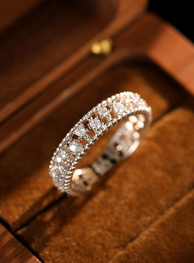 S925纯银轻奢高级感流星锆石戒指