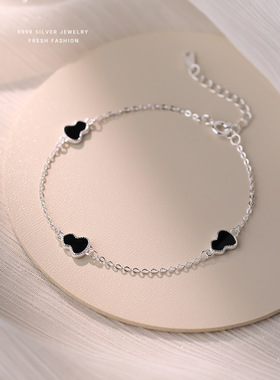 福禄｜S999纯银珐琅彩滴胶葫芦手链小红书同款小众招财手饰女礼物