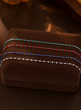 跳跳糖｜925纯银夏季新品多巴胺素手链女小众ins叠戴细款串珠手饰