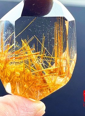 天然巴西随形金发晶单珠吊坠金红水晶铜钛晶配饰饰品女发晶民族风