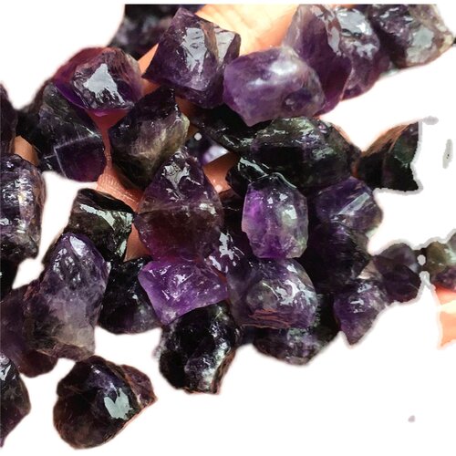 天然紫水晶原石碎石宝石毛料消磁净化香薰扩香石鱼缸石花盆装饰品 - 图3