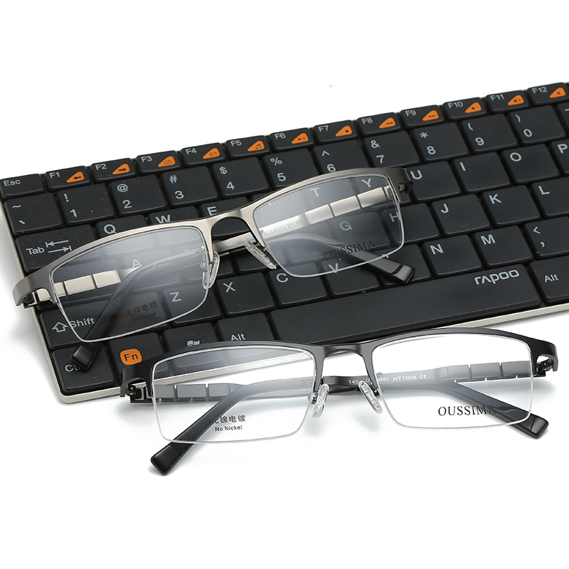 商务眼镜架纯钛半框眼镜框男不掉色进口超轻眼睛框架超轻1068 - 图2