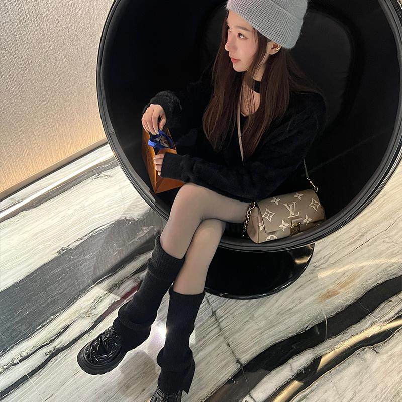 阿馨yolo 同款微喇针织堆堆袜套复古简约雪地靴腿套叠穿小腿袜,淘宝优惠券,粉丝福利购,淘宝优惠卷
