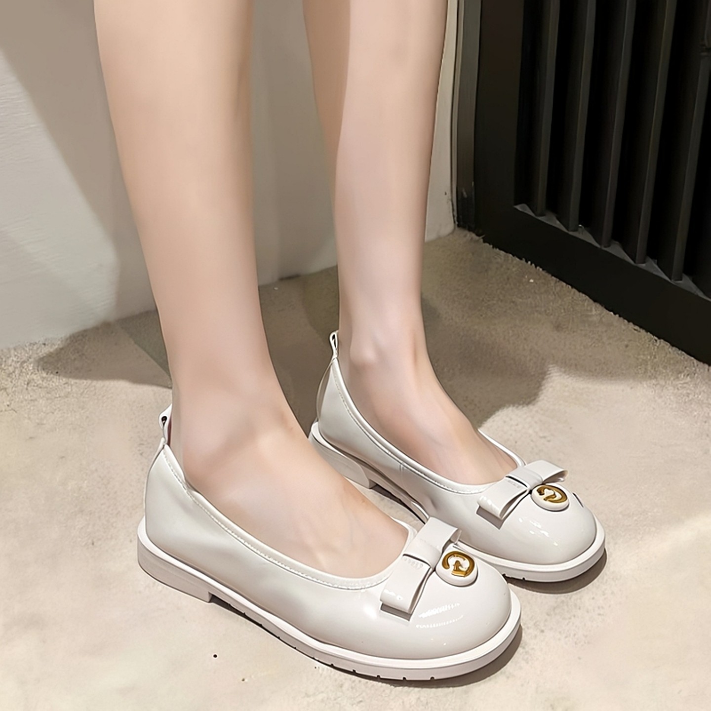 真皮牛皮法式蝴蝶结玛丽珍鞋女浅口平底芭蕾风单鞋百搭平底鞋软底,淘宝优惠券,粉丝福利购,淘宝优惠卷