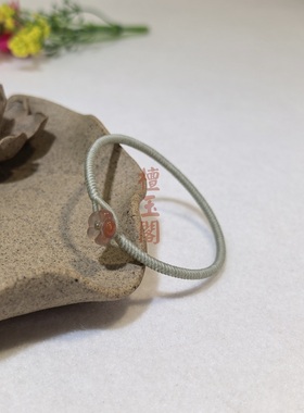 檀玉阁手工编织泰蜡金刚结手绳银色蜡线男女手饰定制细款手链花扣