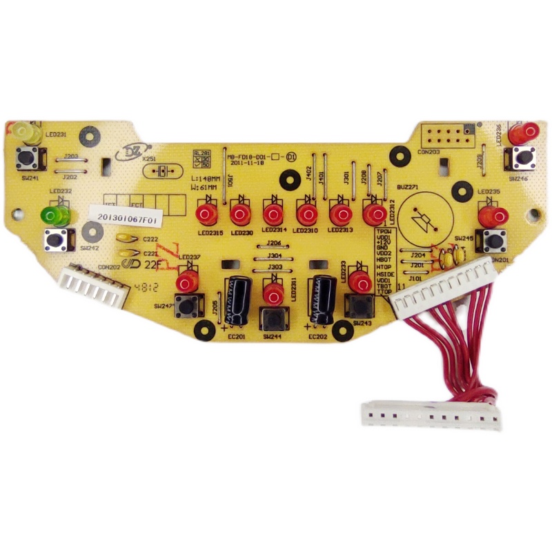 适用美的电饭煲配件MB-FD18-D01显示板FD3018 FD3018C按键板8线-图1