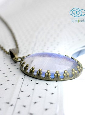 蓝闪真蝴蝶翅膀原创设计风吊坠