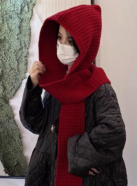 法拉克拉法帽巴拉法克帽巴拉克拉法帽女秋冬围脖一体围巾保暖斗篷