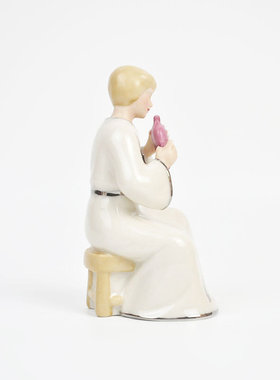 Cershar 吹陶笛的小男孩陶瓷装饰工艺品摆件 圣诞节节日礼品礼物