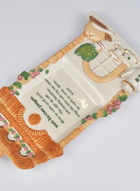 爱尔兰描金手绘餐具盘子