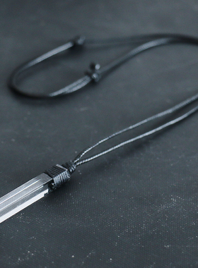 原创天然白水晶吊坠项链男礼物