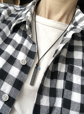 五行补水天然黑曜石海蓝宝项链