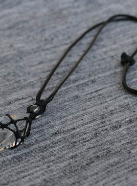 知了原创 【几何】灵摆天然白水晶吊坠项链男女毛衣链高级感礼物