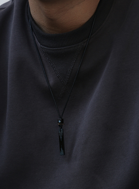 天然黑曜石项链男款2026新款