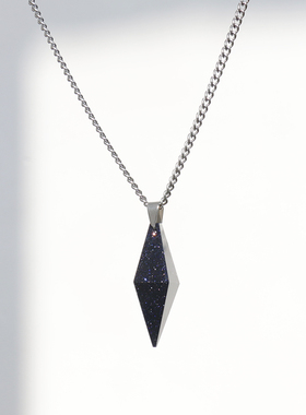 星星蓝砂石灵摆毛衣项链男高级感