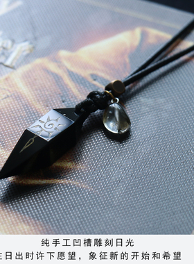 原创许愿石项链配饰长款招财转运