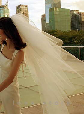 头饰蓬蓬头纱多层头纱新娘主婚纱