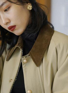 钱币Retroset法式女耳钉
