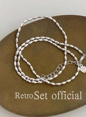 纯银纯银米粒女简约项链百搭