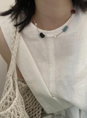 wolfcircus石头玻璃珠银珠女手工