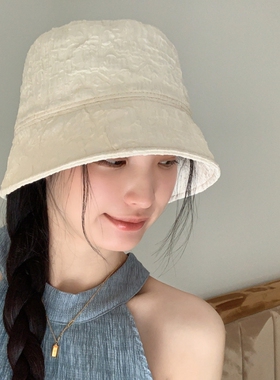 泡泡纹大檐户外夏季韩系渔夫帽女