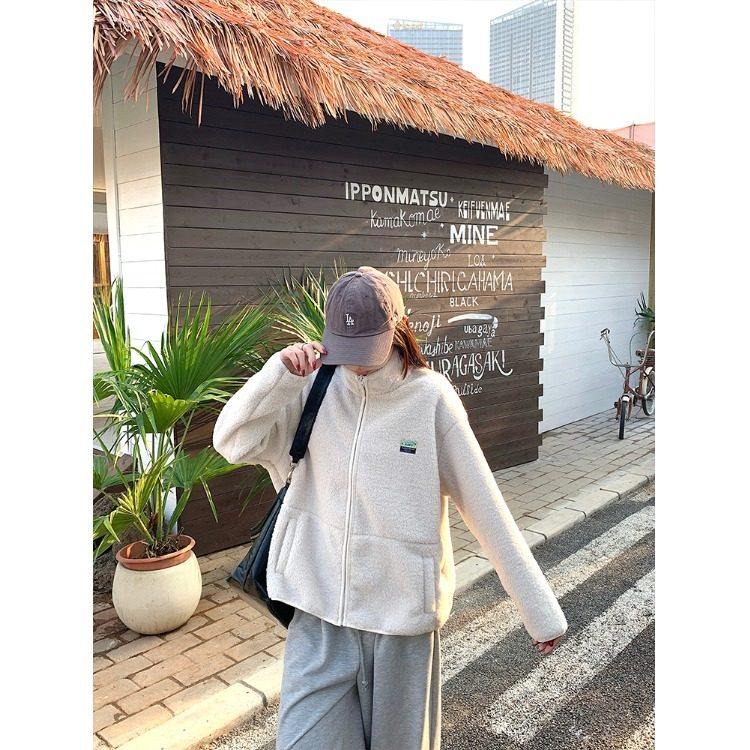 日本offcat休闲百搭白色立领防羊羔毛外套女秋冬宽松加厚保暖开衫,淘宝优惠券,粉丝福利购,淘宝优惠卷