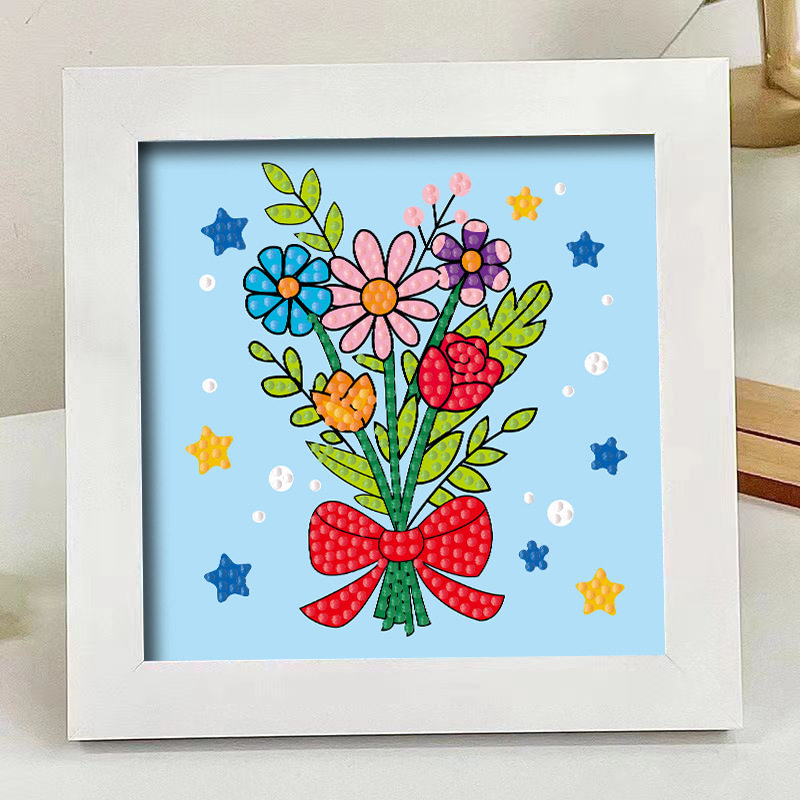 母亲节礼物送妈妈钻石贴画儿童手工diy材料包幼儿园5D钻石画贴纸