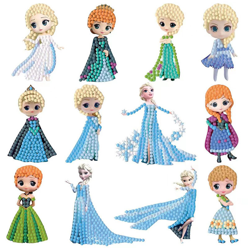 城堡公主随意贴粘贴纸钻石画交通工具点钻幼儿园手工diy制作材料