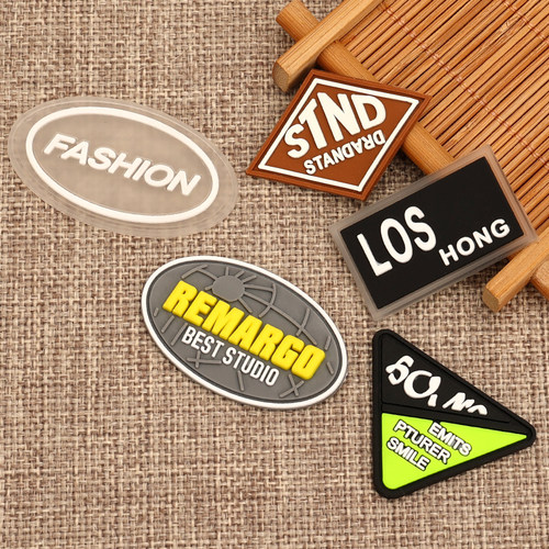 彩色透明皮标徽标衣服补丁贴硅胶橡胶PVC软胶DIY破洞修补LOGO定制 - 图0