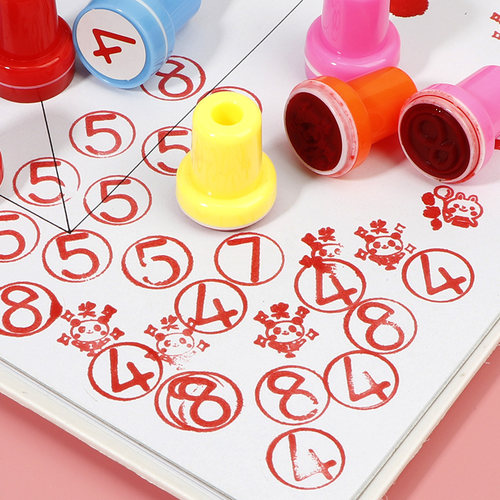 可爱数字印章儿童幼儿园生日礼品批发一套0-9图案印章奖励表扬章 - 图2