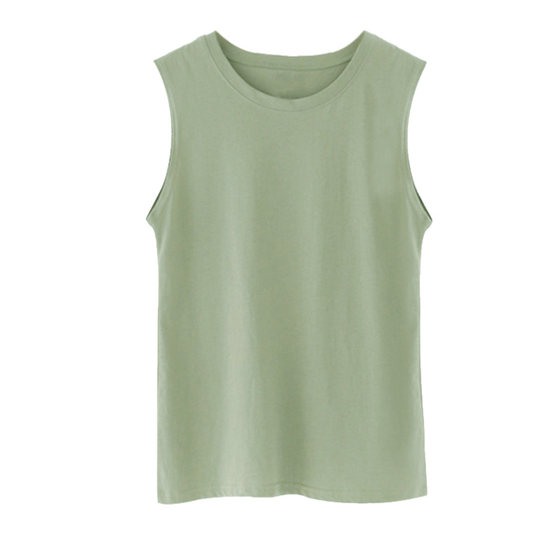 Pure cotton loose sleeveless vest bottoming shirt outer top