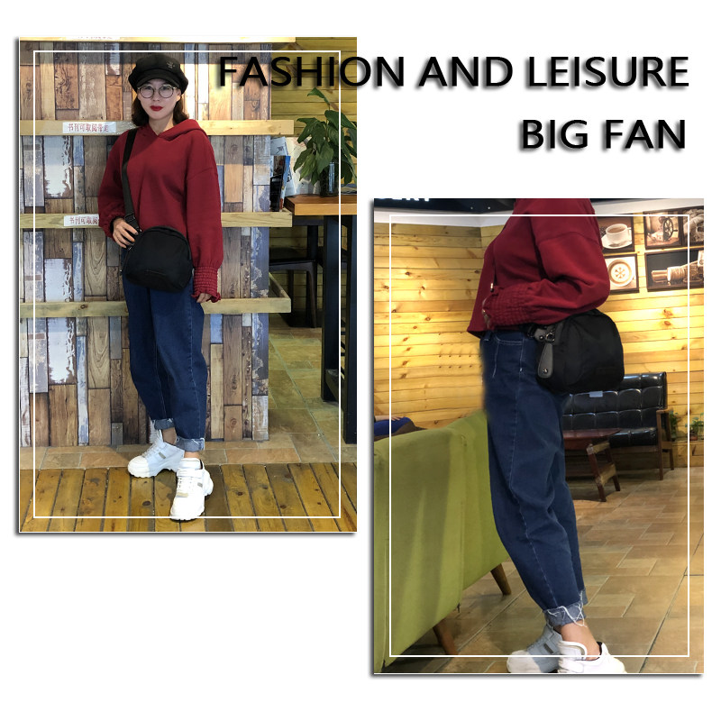 新款韩版尼龙贝壳轻便腰包小斜跨包 梓默包袋女士包袋