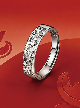 金町貔貅戒指999足银对戒情侣款男女款可调节纯银招财轻奢高级感