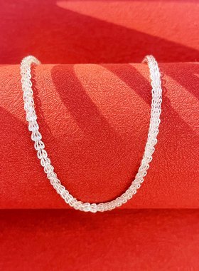 金町凤尾项链纯银999女款足银高级感轻奢小众锁骨链毛衣链秋冬