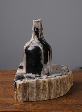 售楼样板房装饰摆设原色石材烛台