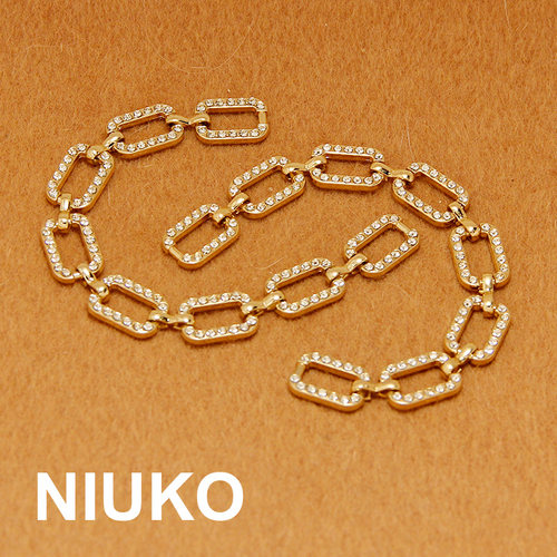 NIUKO 超长闪钻时尚金属链条加长服装辅料水钻配饰品箱包链子扣圈 - 图2