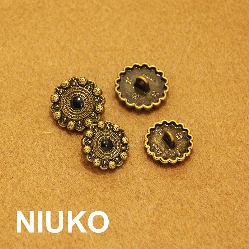 NIUKO 古铜色复古服装纽扣子优雅金属钮扣点黑做旧高档扣子辅料扣,淘宝优惠券,粉丝福利购,淘宝优惠卷