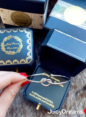 法国设计师风几何桃心925银手镯