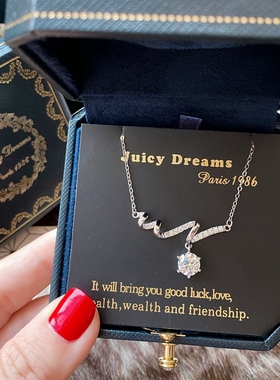 莫桑钻轻奢纯银许愿高级礼物项链