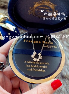 水晶四叶草幸运轻奢925银银项链