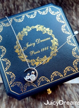 法国设计师望月猫纯银项链