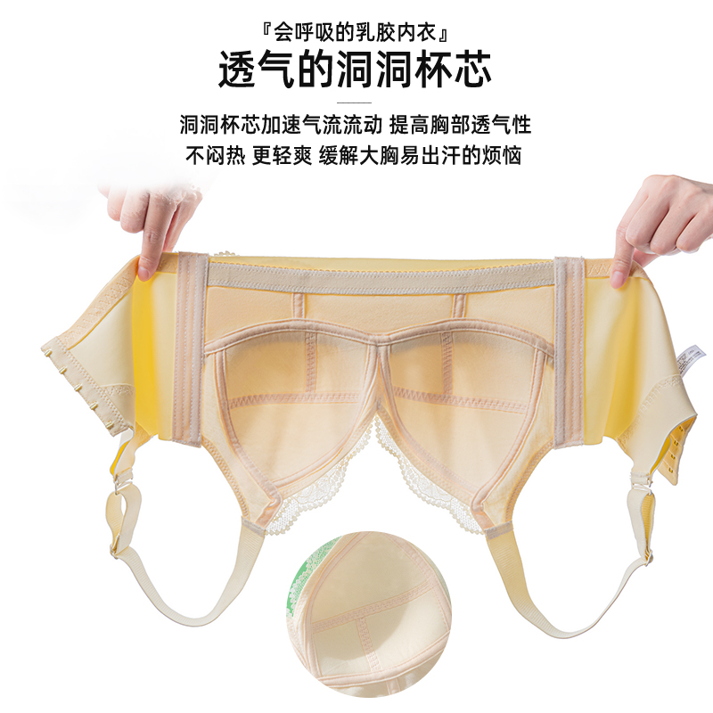 调整型收副乳内衣女大胸显小聚拢无钢圈文胸薄款大码胖mm矫正胸罩