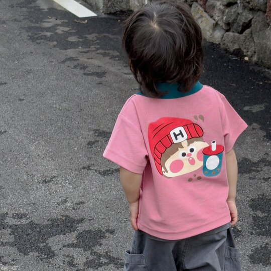 Baby, small-month-old parent-child outfit, family of three summer Polo shirt, crawling clothes, 100 days old, taking photos of mother and daughter mother and child T-shirt