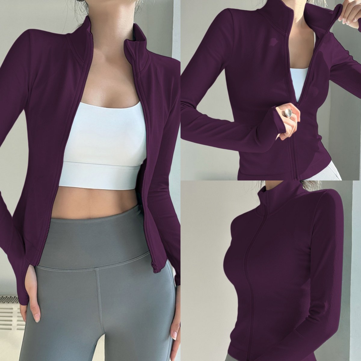 瑜伽服女秋冬季拉链外套运动上衣修身长袖外穿跑步专业训练健身服,淘宝优惠券,粉丝福利购,淘宝优惠卷